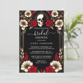 Ruby Claret Wit Hart Rood Zwart Vrijgezellenfeest Kaart (Staand voorkant)