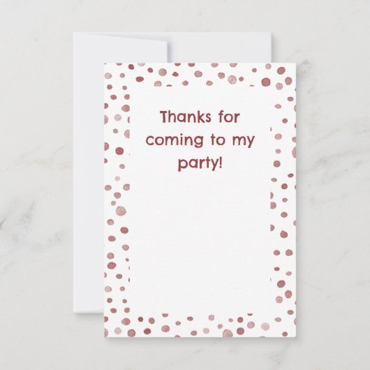 Ruby Confetti Waterverf Stippen Bedankt Card (Achterkant)