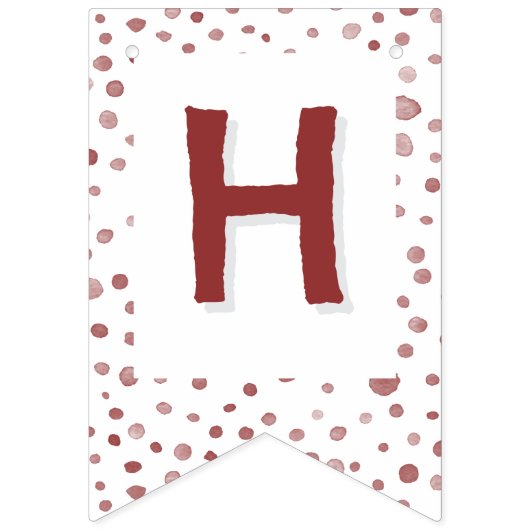 Ruby Confetti Waterverf Stippen Bunting Flag Vlaggetjes (Tweede vlag)