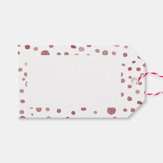 Ruby Confetti Waterverf Stippen Gift Label Cadeaulabel (Voorkant (Horizontaal))