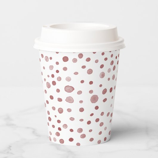 Ruby Confetti Waterverf Stippen Paper Cup Papieren Bekers (Achterkant)