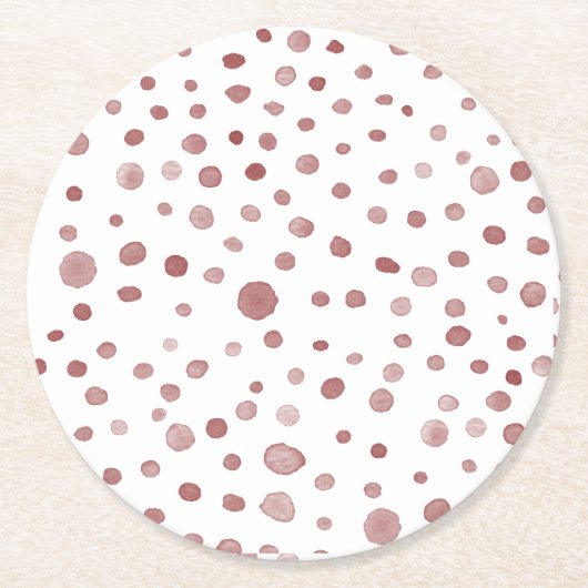 Ruby Confetti Waterverf Stippen Papier Onderzetter (Voorkant)