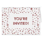 Ruby Confetti Waterverf Stippen Verjaardag Uitnodi (Voorkant Horizontaal)