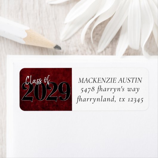 Ruby Crimson Red | Klassieke Afstuderen Etiket (Insitu)