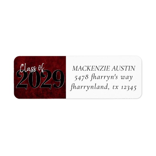 Ruby Crimson Red | Klassieke Afstuderen Etiket (Voorkant)