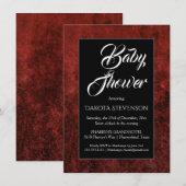 Ruby Crimson Red | Klassieke Baby shower Kaart (Voorkant / Achterkant)