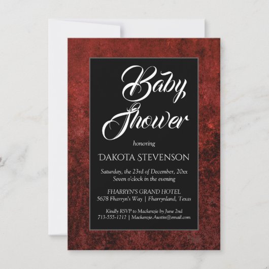 Ruby Crimson Red | Klassieke Baby shower Kaart (Voorkant)