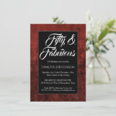 Ruby Crimson Red | Klassieke grunge 50 en Fabulous Kaart (Staand voorkant)