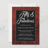 Ruby Crimson Red | Klassieke grunge 50 en Fabulous Kaart (Voorkant)