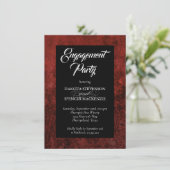 Ruby Crimson Red | Klassieke Grunge Engagement Par Kaart (Staand voorkant)