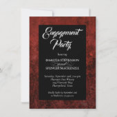 Ruby Crimson Red | Klassieke Grunge Engagement Par Kaart (Voorkant)