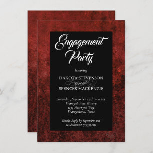 Ruby Crimson Red   Klassieke Grunge Engagement Par Kaart