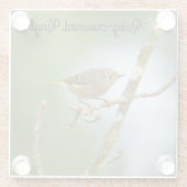 Ruby crowding kinglet glazen onderzetter (Achterkant)