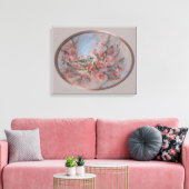 Ruby Crowned Kinglet 16x20" Canvas Afdruk (Insitu (Woonkamer))