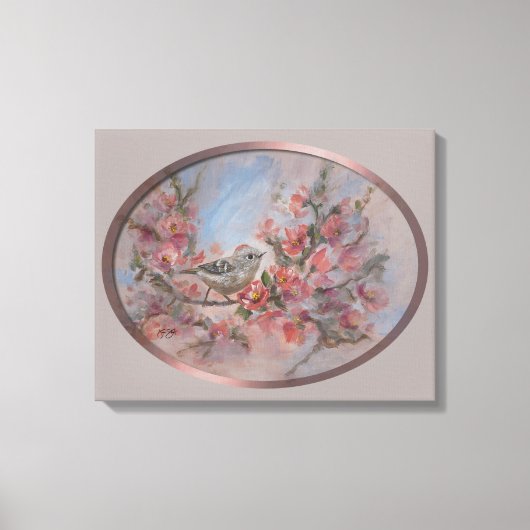 Ruby Crowned Kinglet 16x20" Canvas Afdruk (Voorkant)