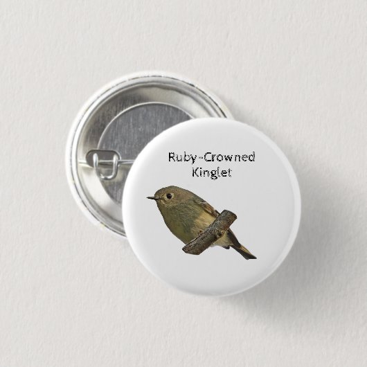 Ruby-Crowned Kinglet Ronde Button 3,2 Cm (Voorkant /achterkant)