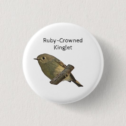 Ruby-Crowned Kinglet Ronde Button 3,2 Cm (Voorkant)