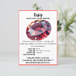 Ruby Crystal Betekenis Kaart