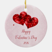 Ruby Crystal Love and Hearts Initiaal Ornament (Achterkant)