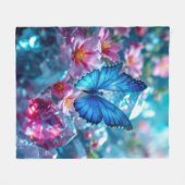Ruby Crystals Garden Butterfly Fleece Deken (Voorkant (Horizontaal))