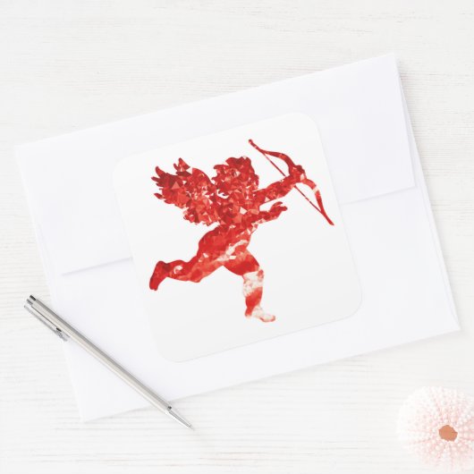 RUBY CUPID VIERKANTE STICKER (Envelop)