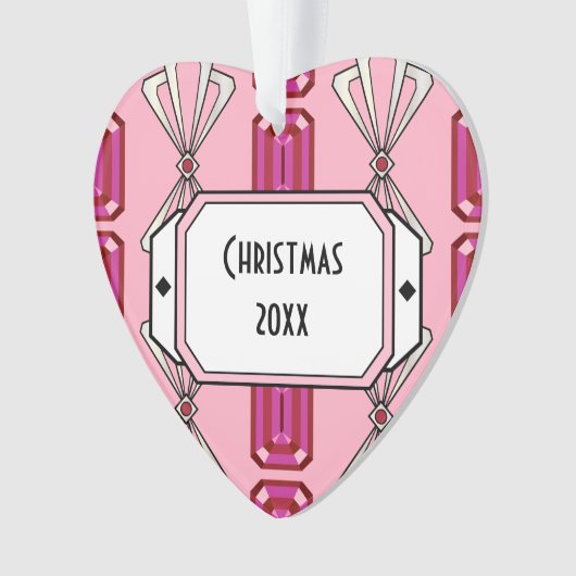 Ruby Deco Stripe Ornament (voorkant)