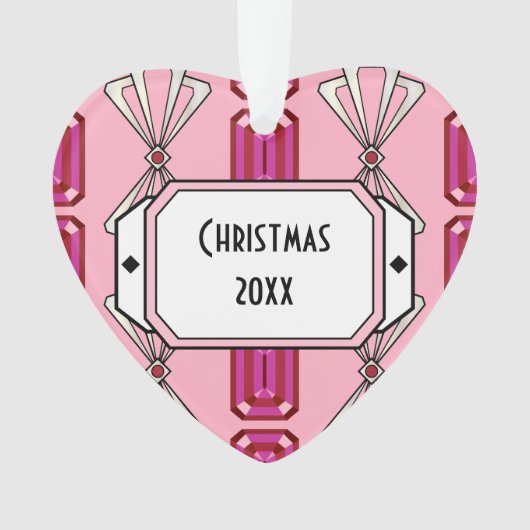 Ruby Deco Stripe Ornament (voorkant)