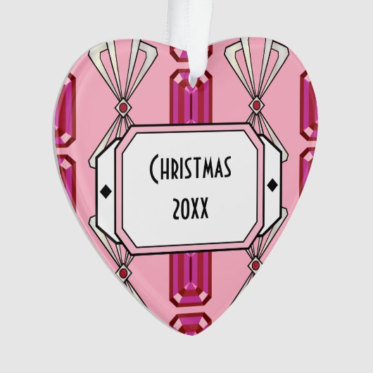 Ruby Deco Stripe Ornament (voorkant)