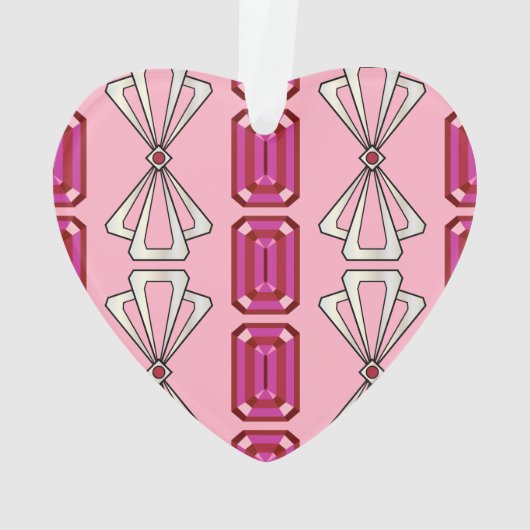 Ruby Deco Stripe Ornament (achterkant)