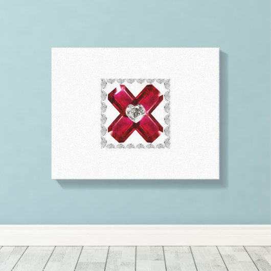 Ruby Diamond Art, Red Canvas Afdruk (Insitu (Houten vloer))