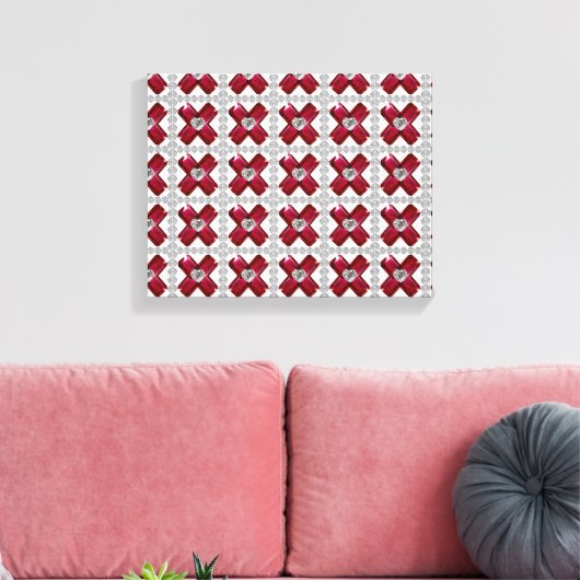 Ruby Diamond Art, Red Canvas Afdruk (Insitu (Woonkamer))