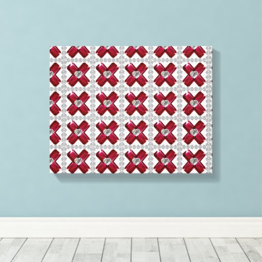 Ruby Diamond Art, Red Canvas Afdruk (Insitu (Houten vloer))
