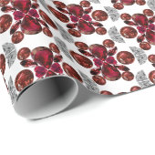 Ruby & Diamond Gemstone Art Red Cadeaupapier (Rol Hoek)