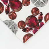 Ruby & Diamond Gemstone Art Red Fleece Deken (Hoek)