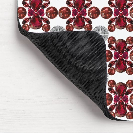 Ruby & Diamond Gemstone Art Red Muismat (Hoek)