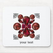 Ruby & Diamond Gemstone Art Red Muismat (Voorkant)