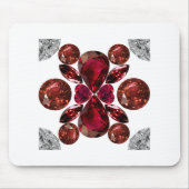 Ruby & Diamond Gemstone Art Red Muismat (Voorkant)