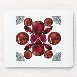 Ruby & Diamond Gemstone Art Red Muismat