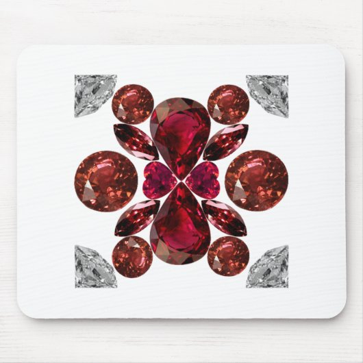 Ruby & Diamond Gemstone Art Red Muismat (Voorkant)