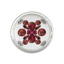 Ruby & Diamond Gemstone Art Red