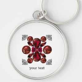 Ruby & Diamond Gemstone Art Red Sleutelhanger