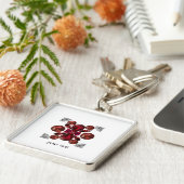 Ruby & Diamond Gemstone Art Red Sleutelhanger (Zijkant)