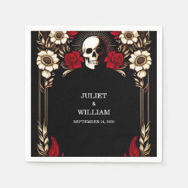 Ruby Dikke Claret Wit Hart Rood Zwart Bruiloft Servet