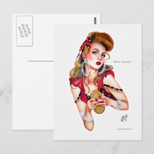 Ruby dinsdag door Elizabeth Austin Briefkaart (Voorkant / Achterkant)