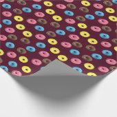 Ruby Donuts: Waterverf Naadloos Patroon. Cadeaupapier (Hoek)