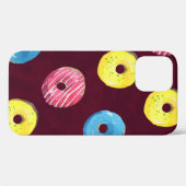 Ruby Donuts: Waterverf Naadloos Patroon. Case-Mate iPhone Case (Achterkant (horizontaal))