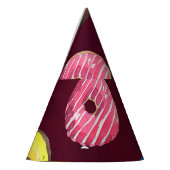 Ruby Donuts: Waterverf Naadloos Patroon. Feesthoedjes (Links)