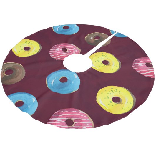 Ruby Donuts: Waterverf Naadloos Patroon. Kerstboom Rok (Gekanteld)