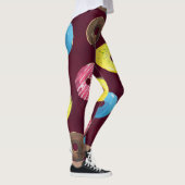 Ruby Donuts: Waterverf Naadloos Patroon. Leggings (Rechts)
