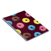 Ruby Donuts: Waterverf Naadloos Patroon. Notitieboek (Rechterzijde)